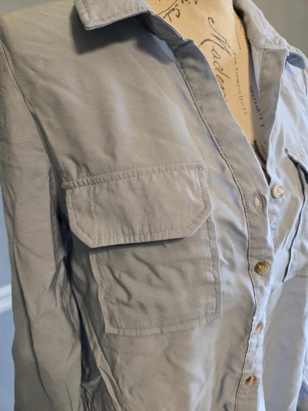 Light Blue Men’s Utility Button-Up Shirt Jacket - Picture 2 of 5